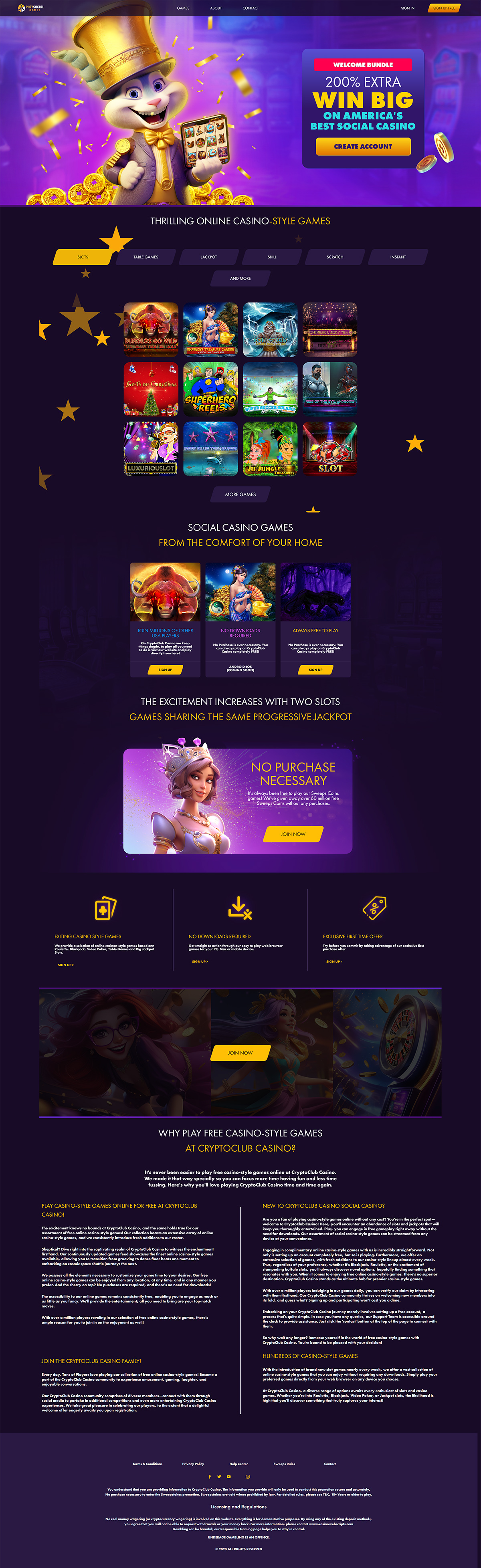 Landing Page Social Casino