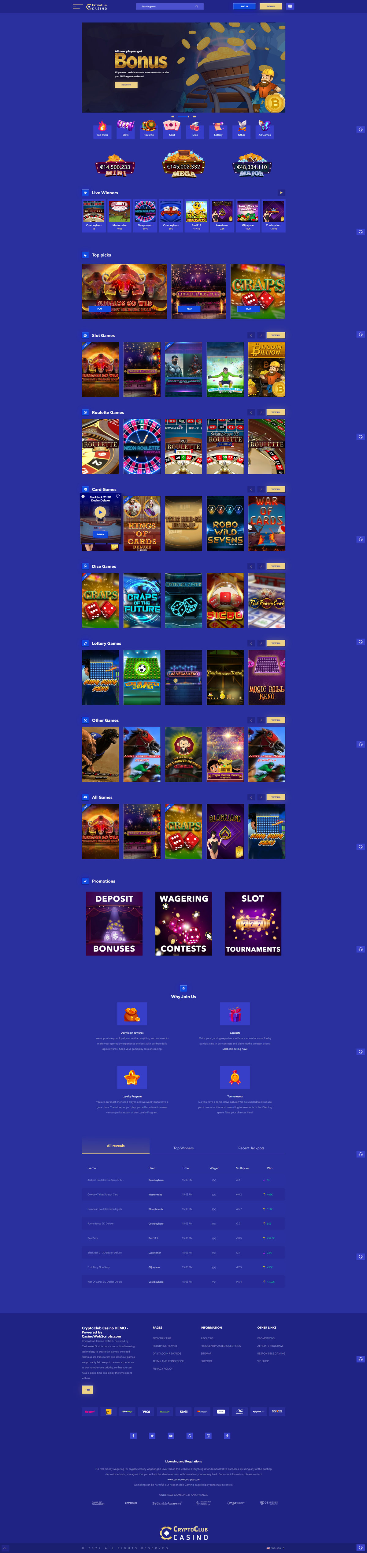 Live Casino Demo Template Light Royal Purple
